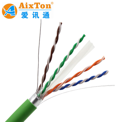 1000ft LAN ক্যাবল Cat 6A UTP নেটওয়ার্ক ক্যাবল FTP 23AWG Copper Cat6A এর সাথে Cctv ক্যামেরা ইথারনেট ক্যাবল