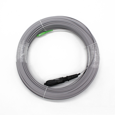 ওয়াটারপ্রুফ আউটডোর FTTH সিঙ্গল মোড ফাইবার অপটিক ড্রপ ক্যাবল প্যাচ কর্ড 1 2 কোর কর্নিং এসসি যোগাযোগ ক্যাবল 10-200M