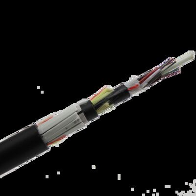 ফ্ল্যাট এফআরপি অল ডাইইলেকট্রিক সেলফ-সাপোর্টিং এরিয়াল কেবল স্প্যান ১২০মি ৯৬কোর জি৬৫০ডি ৪কিমি/রিল