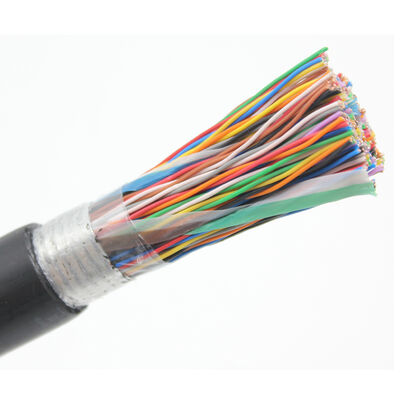 বহিরঙ্গন Cat3 25 জোড়া টেলিফোন তারের 24AWG কঠিন তামা জলরোধী কালো PE মাল্টি-জোড়া